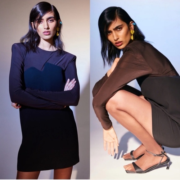 Tibi Squiggly Strapless Mini Dress in Black Size 6 - Picture 7 of 16